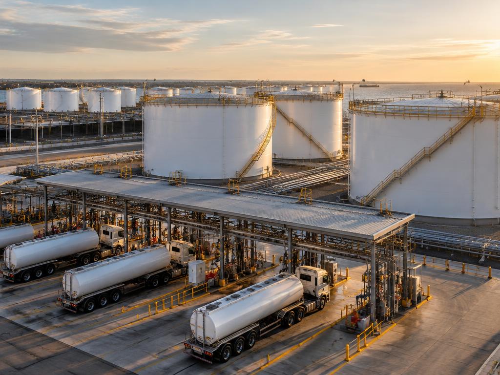 Illustrative refined petroleum storage terminal and transport infrastructure